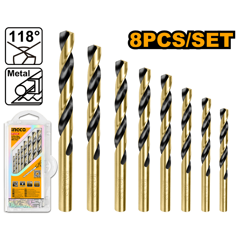 INGCO DRILL BIT HSS-CO SET OF 8 PCS