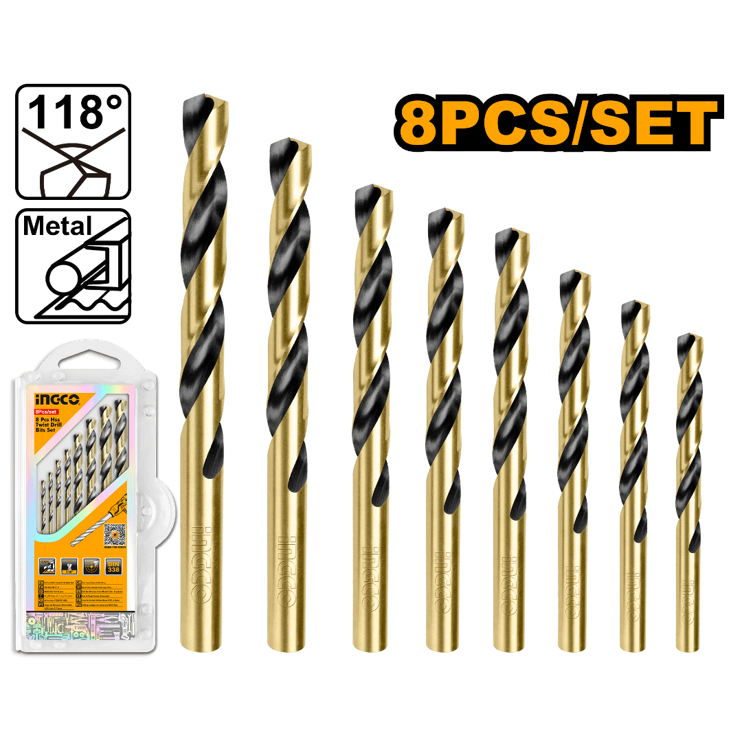 INGCO DRILL BIT HSS-CO SET OF 8 PCS