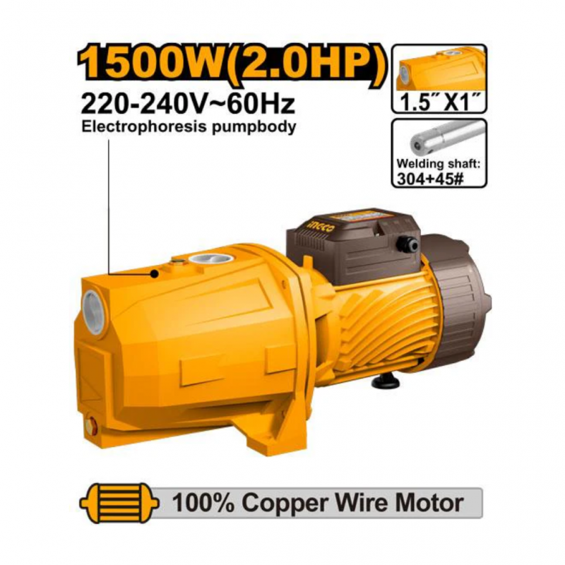 INGCO JET PUMP  MAX FLOW 125L\MIN 2 HP