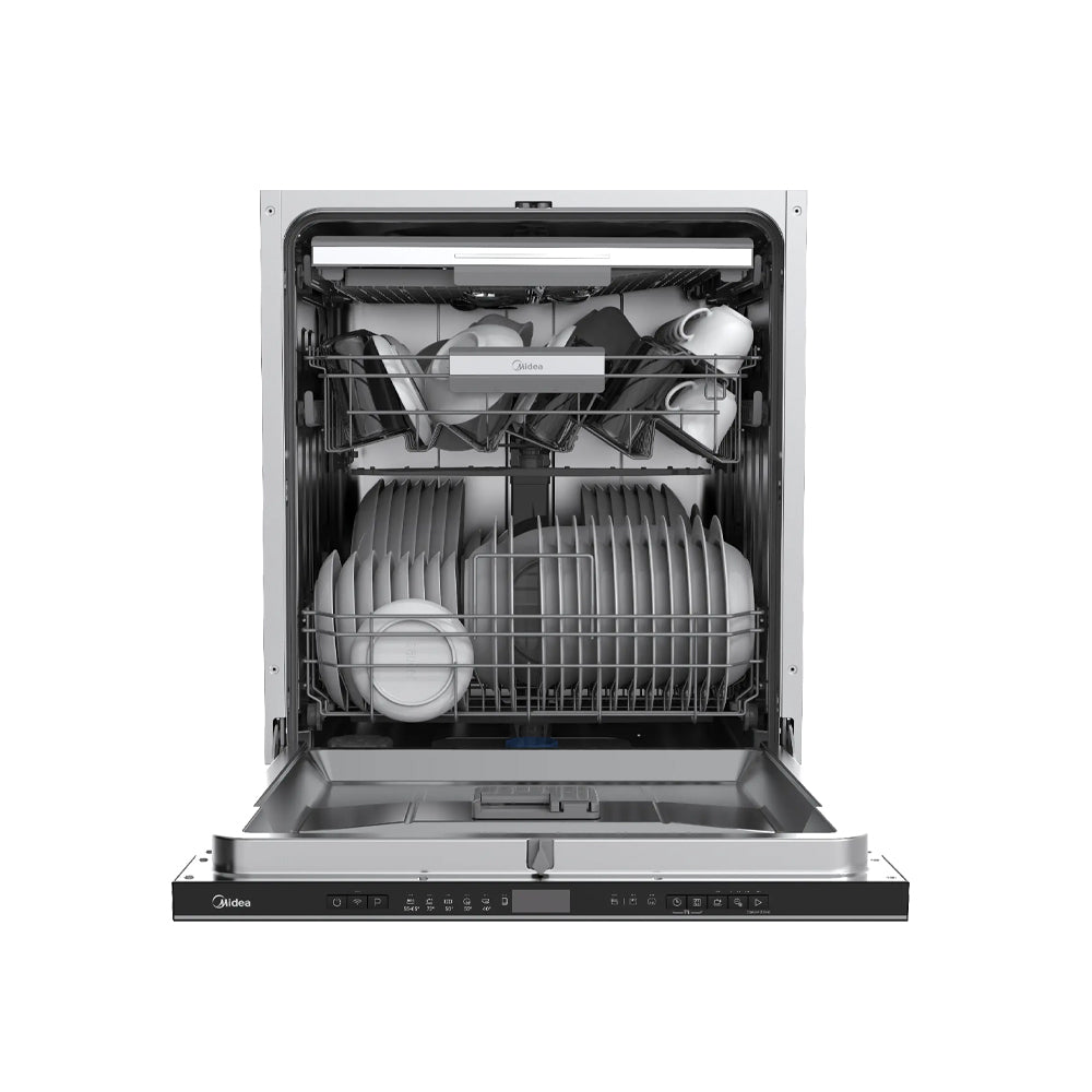 MIDEA BUILT IN DISHWASHER 14 PLATE SETTINGS WIFI WQP14W7703L(B)