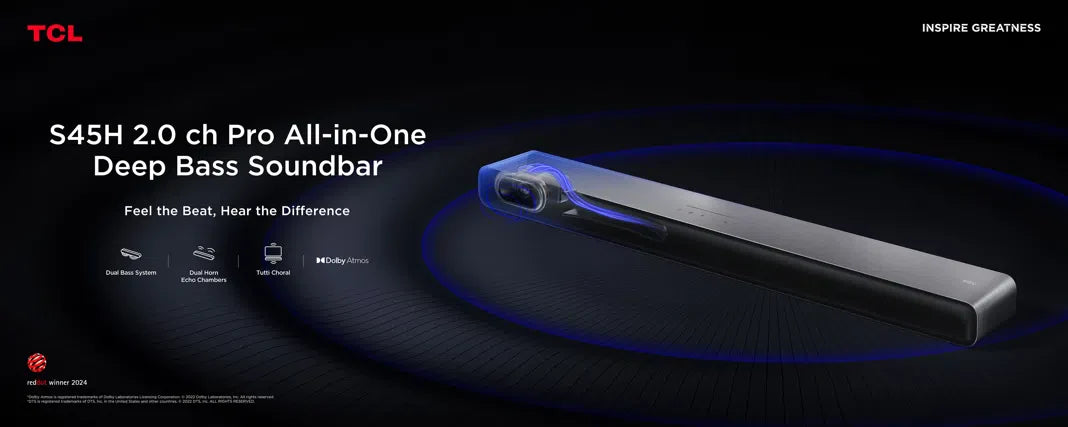 TCL 2.0 CHANNEL SOUNDBAR SYSTEM S45H