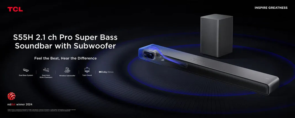 TCL 2.1 CHANNEL SOUNDBAR SYSTEM S55H S55H
