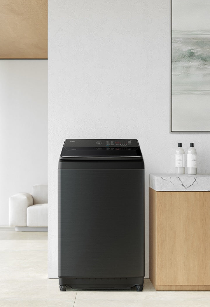 SAMSUNG WASHING MACHINE TOP LOADING 19KG DEEP CHARCOAL                                               WA80F19S8BNQ