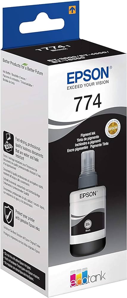 EPSON T7741 PIGMENT BLACK INK BOTTLE 140ML (L655, L1455)
