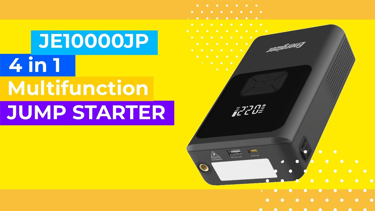 Energizer 10000mAh JE10000JP_BK 2-in-1 Jump Starter & Air Compressor
