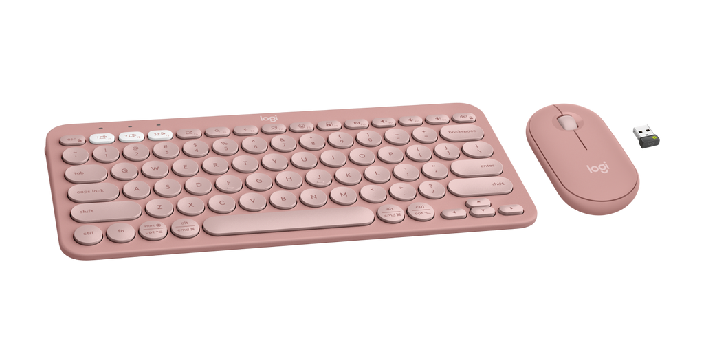 Logitech Pebble 2 Bluetooth Keyboard and Mouse Combo - Tonal Rose - US INT'L