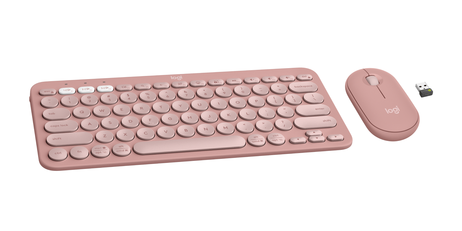 Logitech Pebble 2 Bluetooth Keyboard and Mouse Combo - Tonal Rose - US INT'L