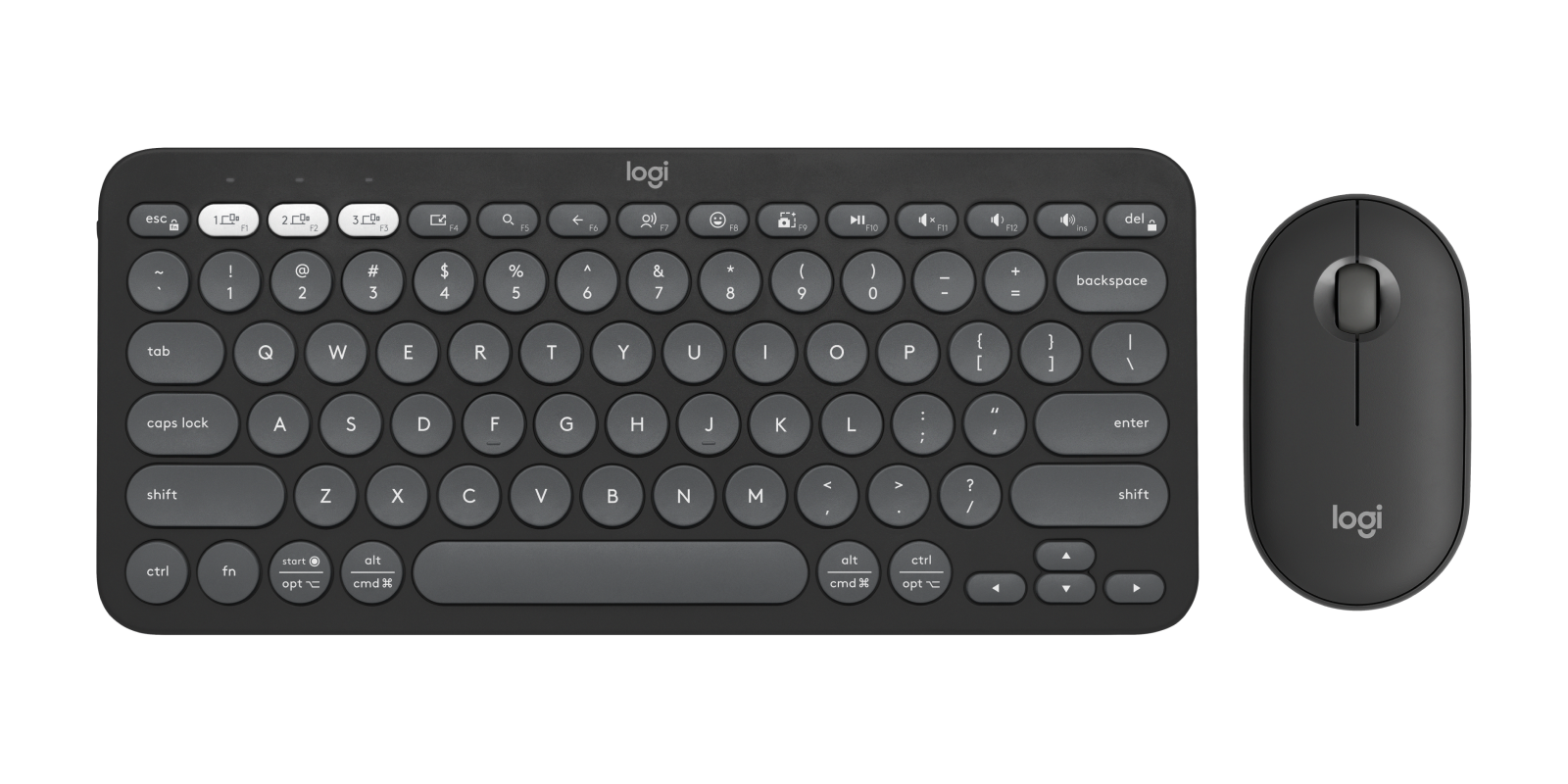 Logitech Pebble 2 Bluetooth Keyboard and Mouse Combo - Tonal Graphite - US INT'L