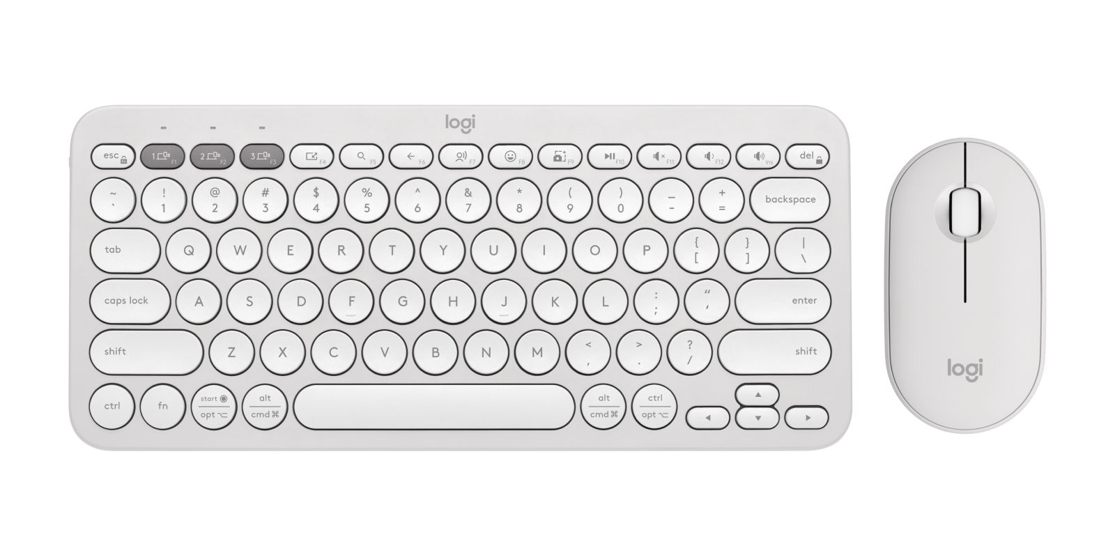 Logitech Pebble 2 Bluetooth Keyboard and Mouse Combo - Tonal White - US INT'L