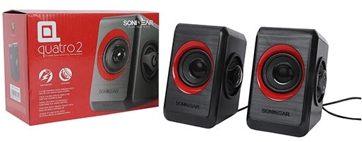 SonicGear Quatro 2 Stereo Speaker - Festive Red