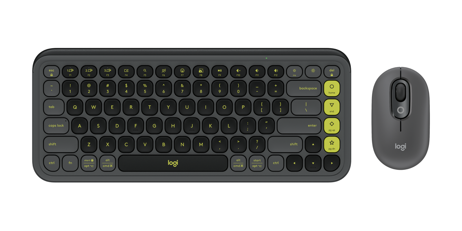 Logitech POP Icon Keys - Graphite - US Int'l - BT - Graphite & Green 920-013071