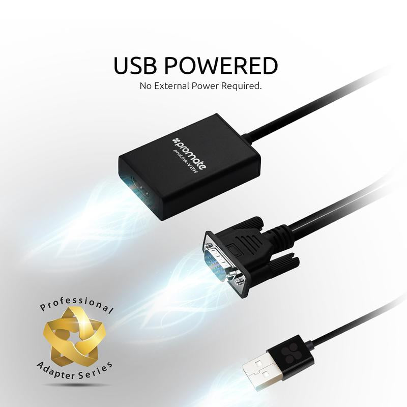 Promate Converter VGA to HDMI Black (PROLINK-V2H.BLACK) PRO-CON-PROLINK-V2H.BLACK