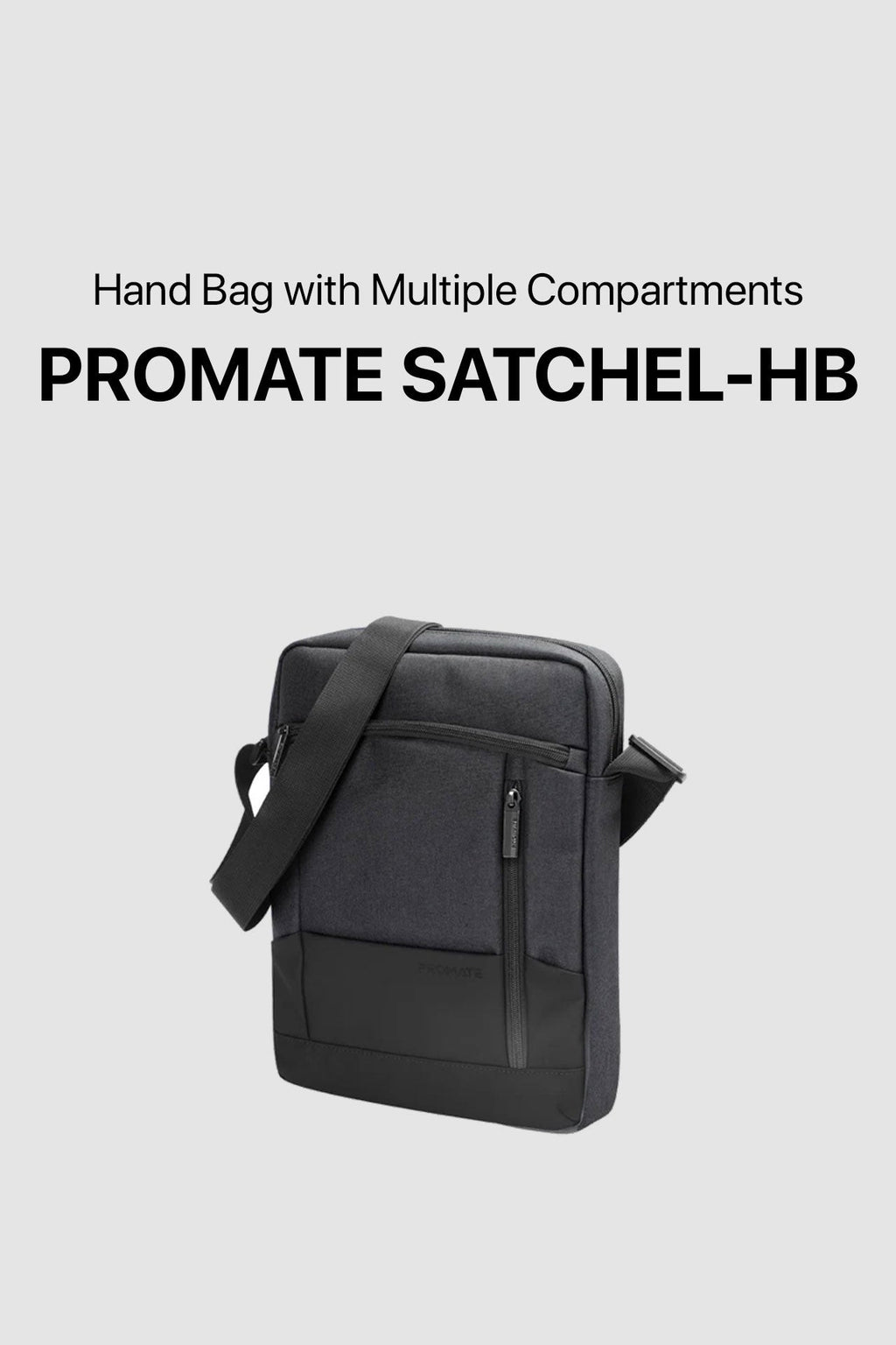 Promate SleekComfort™ 13” Tablet Hand Bag (SATCHEL-HB.BLACK) PRO-BG-SATCHEL-HB.BLACK