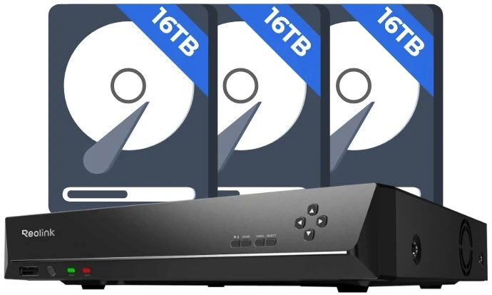 Reolink NVS36 36-Channel PoE NVR with 48TB Storage Capacity, Support Up to 16MP