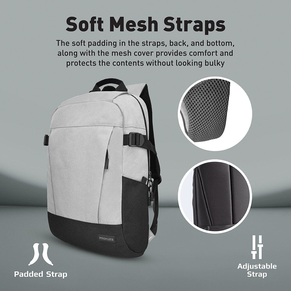Promate Laptop Backpack (BIRGER.GREY) PRO-BG-BIRGER.GREY
