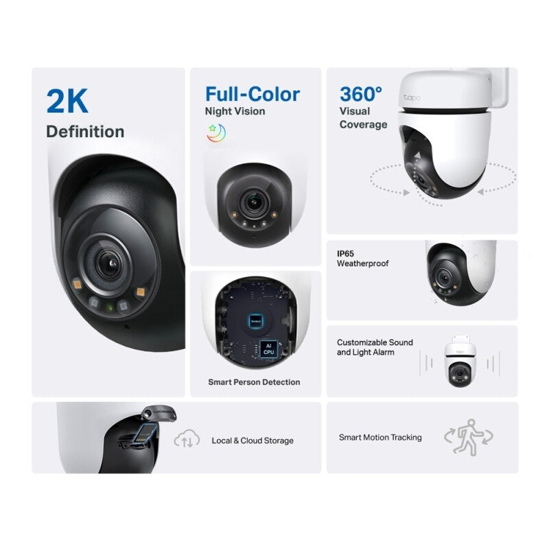 TP-Link Outdoor Pan/Tilt Security Wi-Fi Camera Tapo C510W