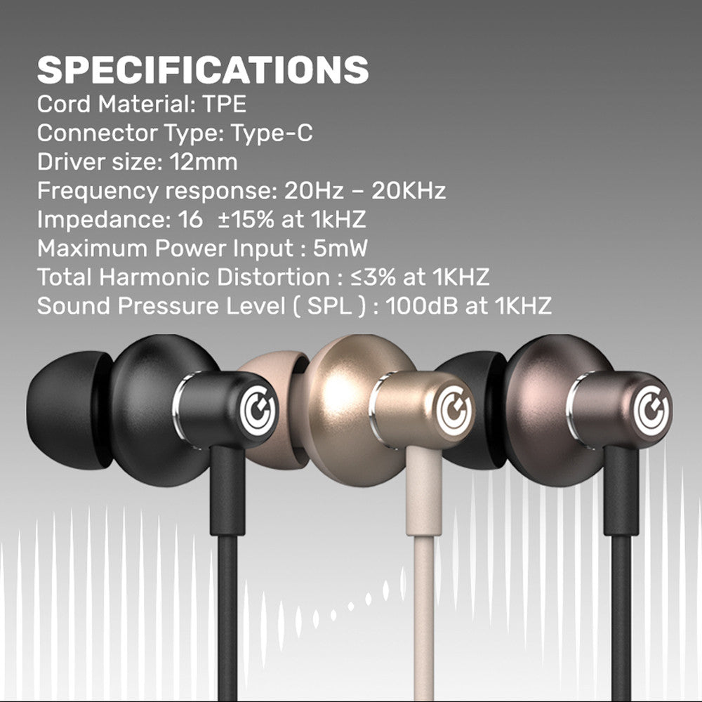 SonicGear HyperBass 3.5mm Wired Earphone - Gun Metal HYPERBASSBUDS1GM