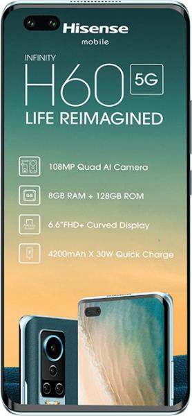 HISENSE MOBILE PHONES 8GB+12GB ANDROID 11 OCTA CORE 6.6 inch H60-5G