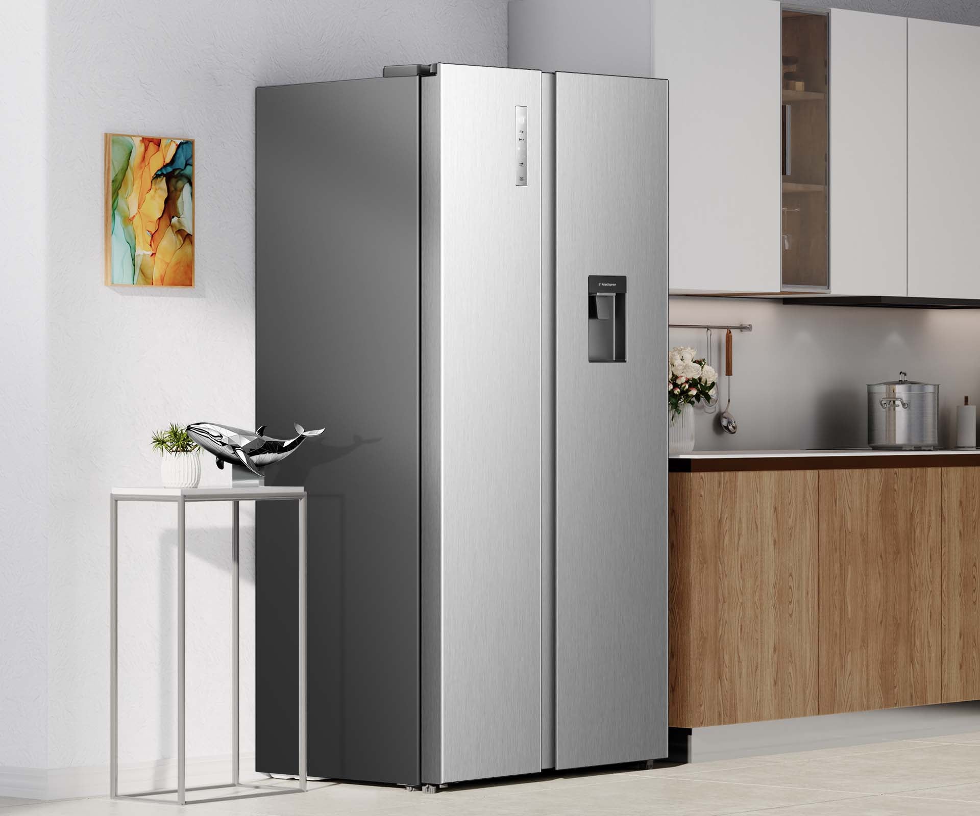 HISENSE 541L CAPACITY SIDE BY SIDE FRIDGE- INOX- EURO E