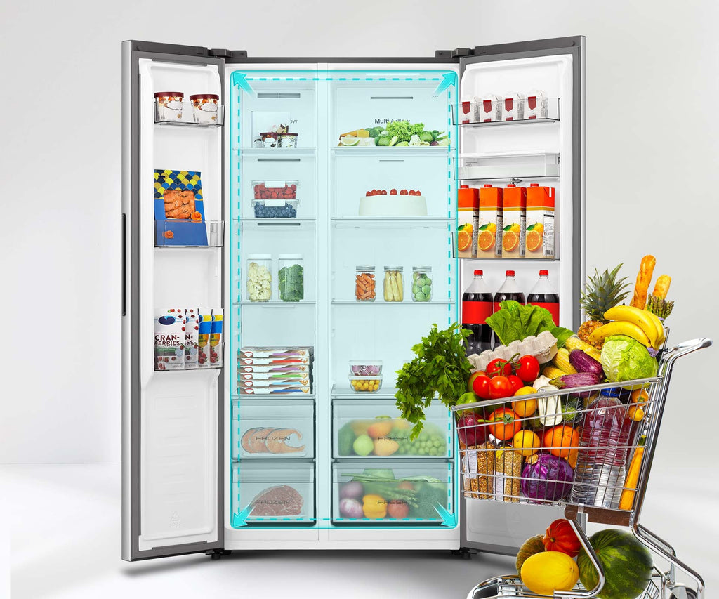 HISENSE 541L CAPACITY SIDE BY SIDE FRIDGE- INOX- EURO E