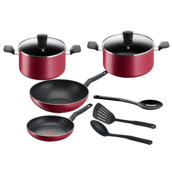 TEFAL SUPER COOK 9 PC SET RED (B460S984) SET9PCSRED