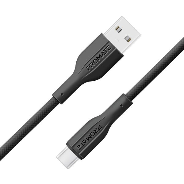 Promate Ultra-Fast 60W Power Delivery USB-C cable (ECOLINE-CC200.BLACK) PRO-CH-ECOLINE-CC200.BLACK